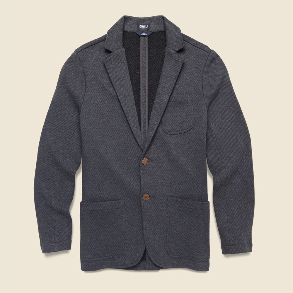 Faherty inlet Blazer in black sky melange